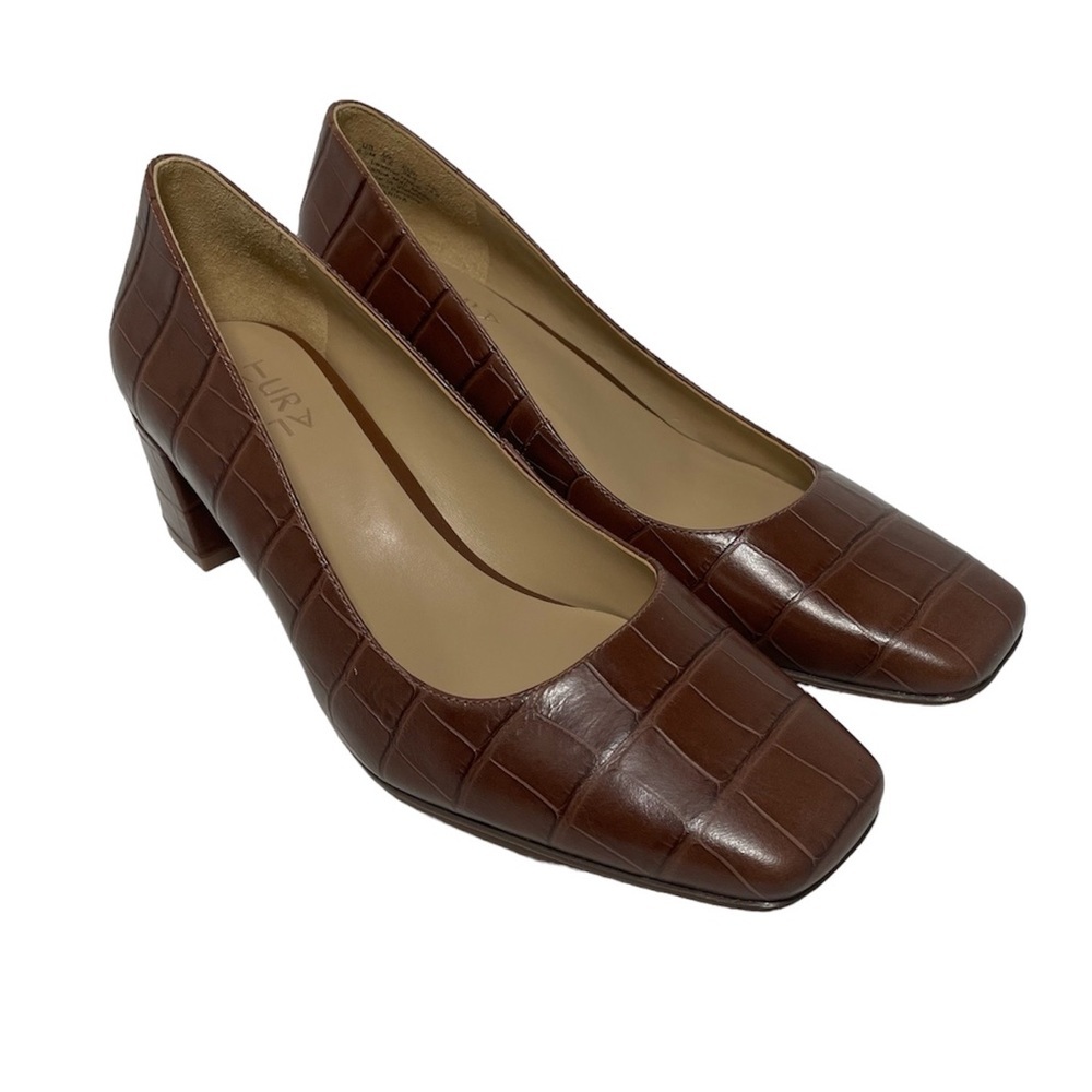 New! Naturalizer Brown Alligator Skin Karina Comfort Pumps